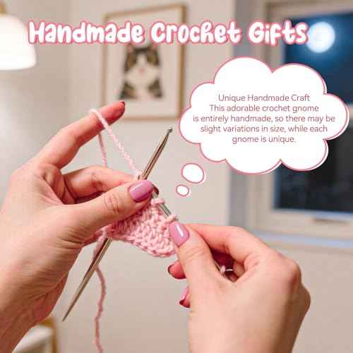 2 PCS Gnomes Gifts for Women, Handmade Positive Gnome, Emotional Support Crochet, Encouragement Gifts for Girlfriend Daughter Mom Coworkers Teacher Students Birthday Gift Ideas