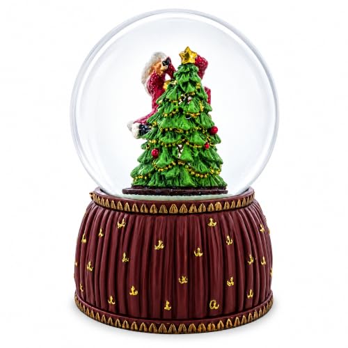 Dancing Nutcracker Ballerina Musical Snow Globe - Hand Painted Christmas Decoration
