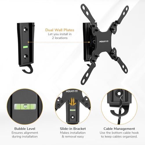 RV Wall Mount TV Bracket with Dual Plates Marine-Grade Aluminum Full Motion Tilt
