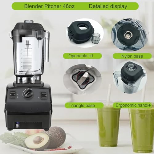 48oz Blender Pitcher Jar Compatible with Vitamix VM0145 & More - Food-Grade BPA-Free