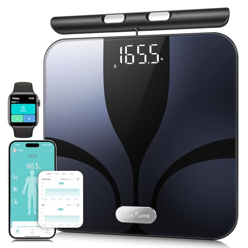 Posture Black Bluetooth Body Fat Scale with Voice Prompt - Full Body Composition Analyzer