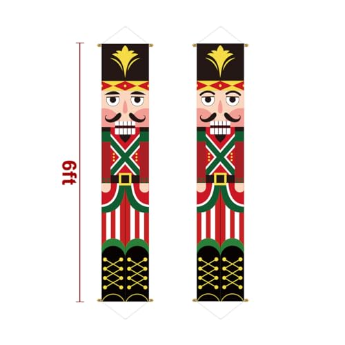 Nutcracker Soldier Christmas Yard Banners 2 Pack - Outdoor Holiday Decorations