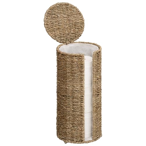StorageWorks Seagrass Free Standing Toilet Paper Holder Stand for