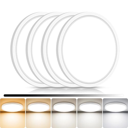 White 7-Inch LED Flush Mount Ceiling Light 4-Pack Dimmable & 5 Color Temperatures