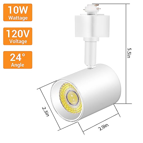 VANoopee 4 Pack White Dimmable LED Track Lighting Heads 5 Color Temp Adjustable