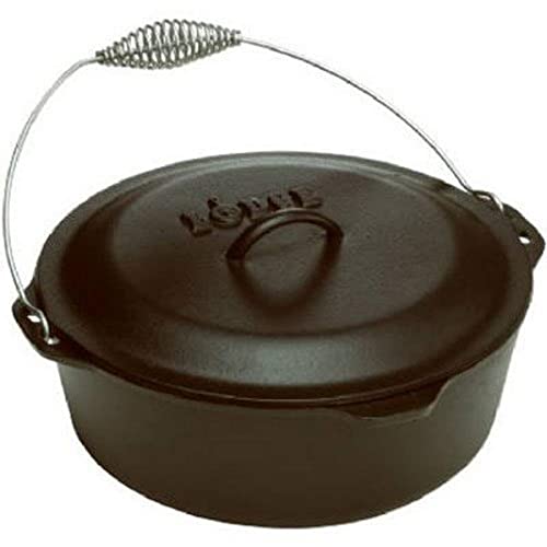 7 Quart Pre-Seasoned Cast Iron Dutch Oven with Bail Handle - Outdoor & Kitchen Cooking
