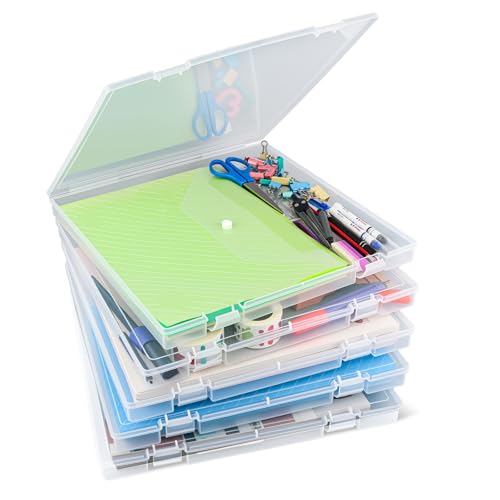 Stackable Scrapbook Paper Storage Box 12x12 Inches 5 Pack for Art Supplies & Crafts