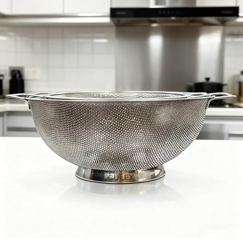 Gulex Stainless Steel Colander Set 3QT + 5QT Kitchen Strainer Dishwasher Safe