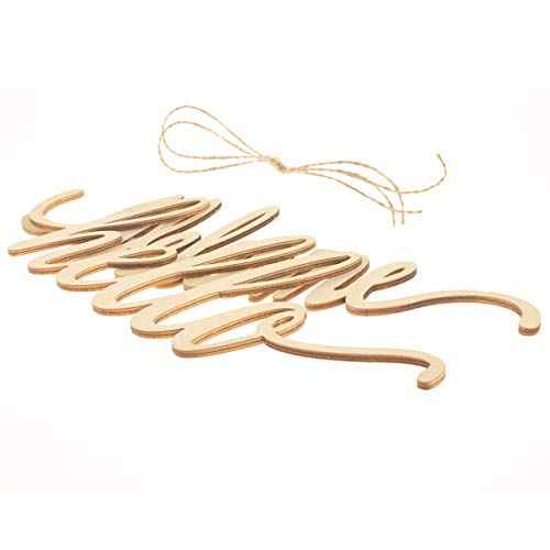 Hello Welcome Wood Sign Cutout Wooden Letter Sign DIY Block Words Decorative Signs for Wreath Home Door Wall Art Decoration