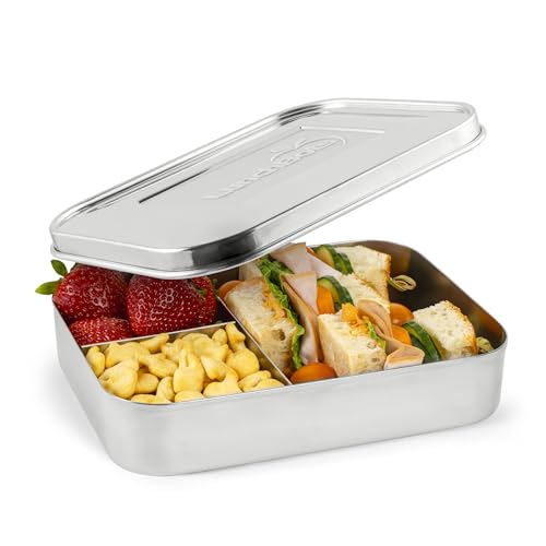 Kids Stainless Steel Bento Box - Medium 3-Section, 32oz, LunchBots Variation of Stainless Steel / 3 Section