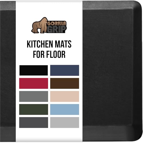 Gorilla Grip Cushioned Anti-Fatigue Kitchen Mat 39x20 Black - Supportive Foam Comfort