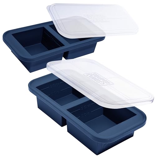 Blueberry Souper Cubes 2 Cup Silicone Food Storage Molds - 2-Pack