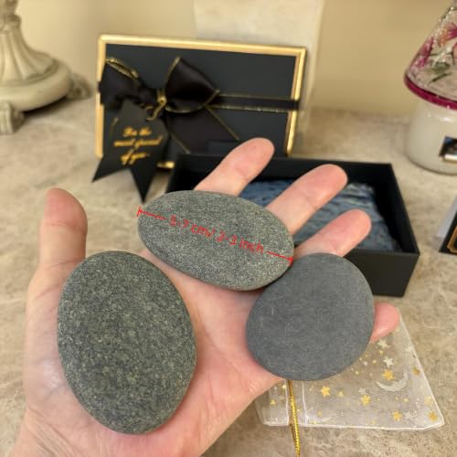 Lifetop DIY Painting Rocks Set - Medium Flat Smooth Stones for Gifts, Crafts & Decor