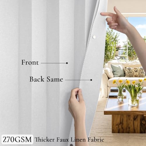 Grayish White Fabric Vertical Blackout Shades for Sliding Doors - 100"W x 84"L, 1 Panel