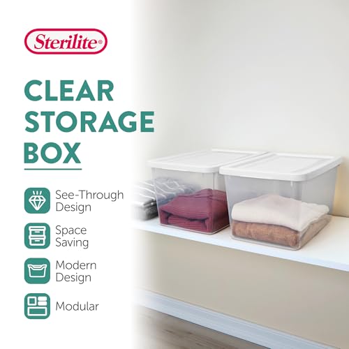 Sterilite 20 Quart Stackable Clear Plastic Storage Bins - 6-Pack