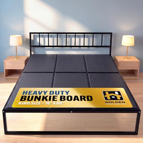 Heavy Duty King Size Bunkie Board - 76x80 Inches Under Bed Support with Non-Slip Grip