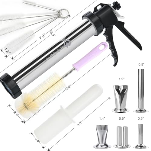 Stainless Steel Beef Jerky Gun Kit & Sausage Stuffer - 3rd Gen 2.1 LB Capacity