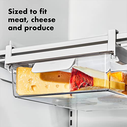 OXO Good Grips 14-Inch Fridge Undershelf Drawer Organizer - Clear, Adjustable