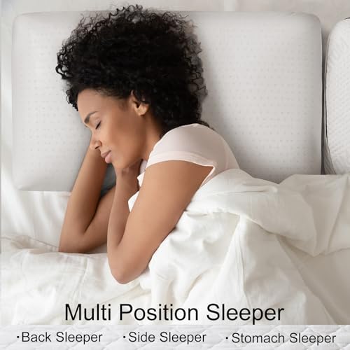 Standard (Mid Loft) Natural Talalay Latex Pillow - Support for Side, Back, & Stomach Sleepers