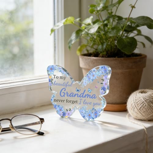 Grandma Birthday Gift Acrylic Keepsake from Grandson - Heartfelt Love Message