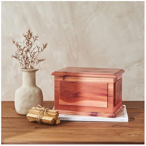AspenStudio Cedar Wooden Urn for Cremation Ashes - Handcrafted American Cedar, Large Capacity, TSA Approved