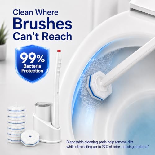 Electric Toilet Plunger with High-Pressure Air Unclogger & Disposable Wand System