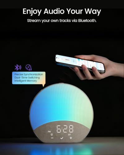 Sunrise Alarm Clock with Sound Machine - White | Dual Wake-Up Light & Sleep Sounds