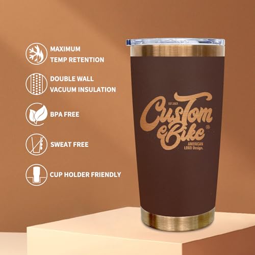 FunTrans 20 oz Insulated Stainless Steel Tumbler with Lid - Coffee / 1 Pack