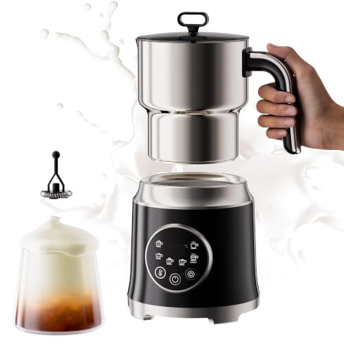 Black Milk Frother with Variable Temperature & Thick Foam, 27oz/800ml Capacity