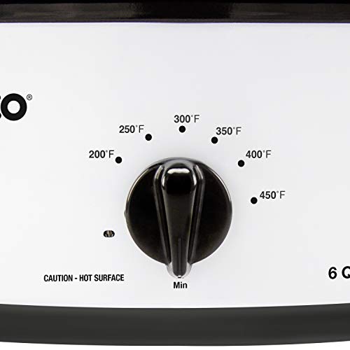 NESCO 6 Quart Electric Roaster Oven with Porcelain Cookwell – White