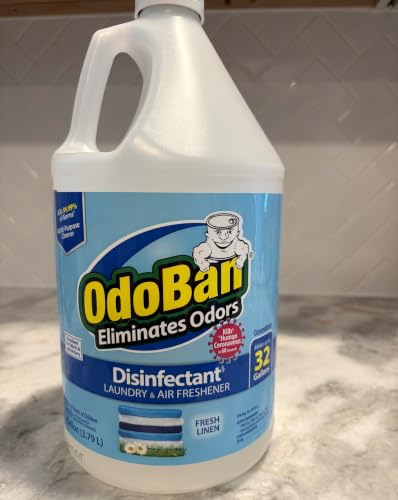 OdoBan Disinfectant Concentrate & Odor Eliminator Set - 2 Gallons, Fresh Linen Scent, 1 Gallon Pack of 2