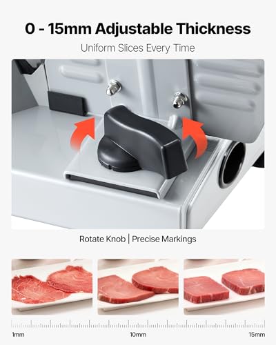 VEVOR 7.5-Inch Electric Meat Slicer with SUS420 Blade, Adjustable Thickness
