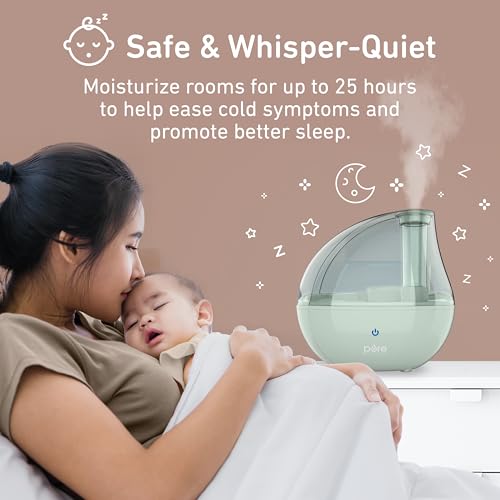 Pure Enrichment PureBaby Whisper Green Ultrasonic Cool Mist Humidifier for Nursery