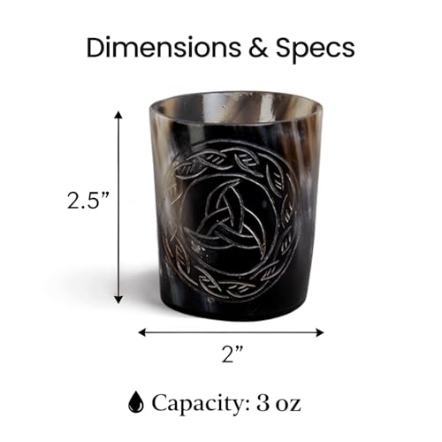 Eternal Design Viking Horn Shot Glasses Set of 12 - Rustic Medieval Drinkware