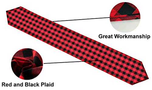 Red & Black Buffalo Check Table Runners - 4 Pack, 72x12 Inches for Holiday & Party Decor