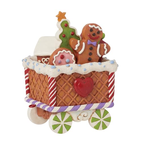 Enesco Jim Shore Heartwood Creek Gingerbread Train Car Figurine, 5.25 Inch