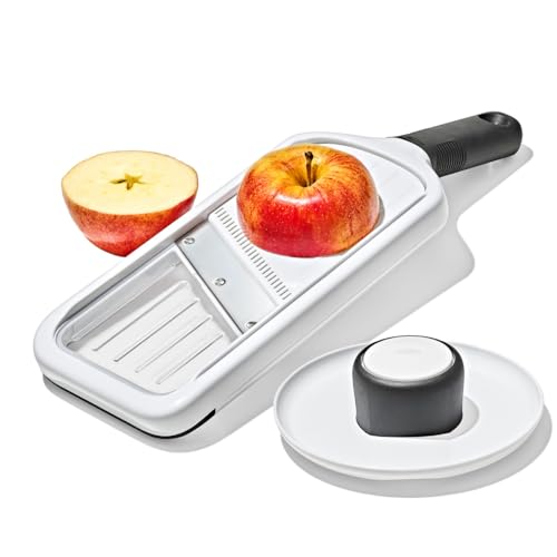 Handheld Mandoline Slicer with 5 Adjustable Blade Settings - Compact Kitchen Tool