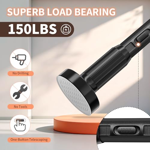 Tension Curtain Rod 41-86In-150Lb, No Drilling for Window or Bathroom