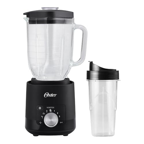 Oster Vortex Plus Glass Blender 1200W Reversible Steel Blades Black Plus