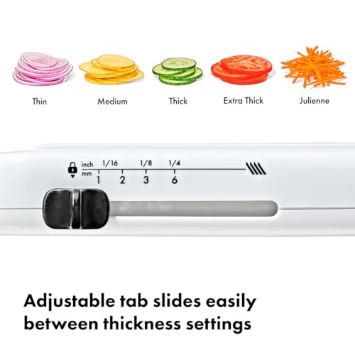 Handheld Mandoline Slicer with 5 Adjustable Blade Settings - Compact Kitchen Tool