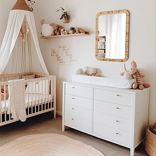 Barnyard Designs Rattan Wall Mirror Natural Tan (20" x 30",