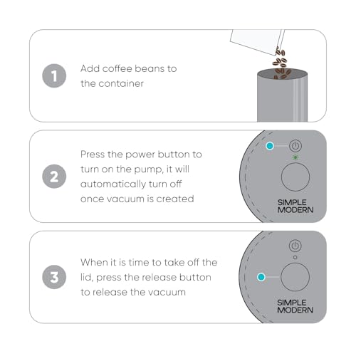 Simple Modern Delta 1.1L Airtight Coffee Canister Midnight Black | Vacuum Seal Container for Coffee & Tea