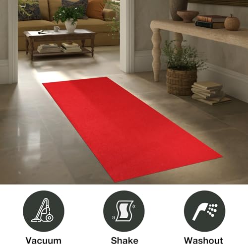4' x 30' Red Heavy-Duty Non-Slip Carpet Runner - Wedding & Event Aisle