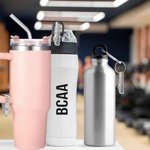 Batiyeer Diamond Charm Accessories for Cup, Handle Charm For Tumblers, Water Cup Handle Rhinestone Chain for Christmas Bling Gift(Silver)