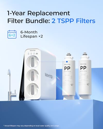 Waterdrop TSPP 2 Pack Under-Sink Water Filter Replacement for TSU & TSU-WB
