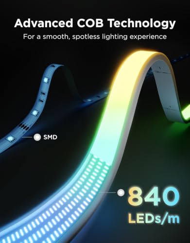 Govee COB LED Strip Lights 2 RGBIC 16.4ft Bright Color-Changing Ambient Light
