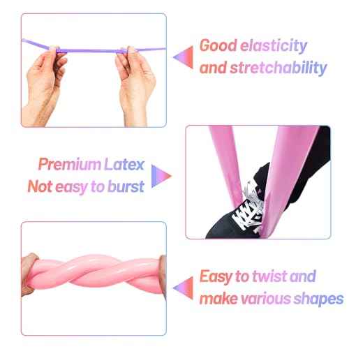 DIY Balloon Animal Kit with Pump, Premium Latex Twisting Long Balloons to Make Animals for Party Boys Girls Christmas Birthday Gifts Clowns Wedding Decor 100Pcs