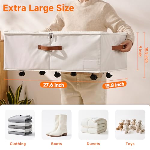 KitHero White 10.5-Inch Underbed Storage Bin Set with Wheels & Clear Lid