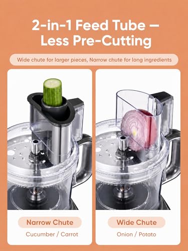 12-Cup Food Processor with Multiple Attachments, BPA-Free Stainless Steel, 2-Speed Control