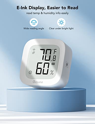 Govee WiFi Thermometer Hygrometer 2 Pack with Electronic Ink Display, Accurate Temperature & Humidity Monitoring